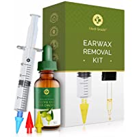 Medi Grade Kit de Jeringuilla para Limpieza de Oídos con Aceite de Oliva y 3x Puntas Suaves para Sacar Cera - Limpiador…
